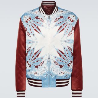 replica luxury Gucci Printed bomber jacket in multicoloured