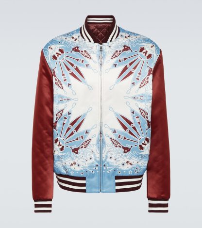 replica luxury Gucci Printed bomber jacket in multicoloured