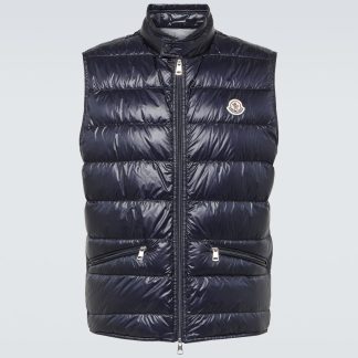 replica luxury Moncler Gui down vest in blue