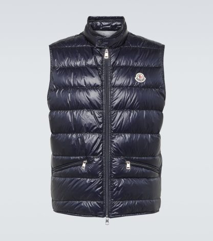 replica luxury Moncler Gui down vest in blue