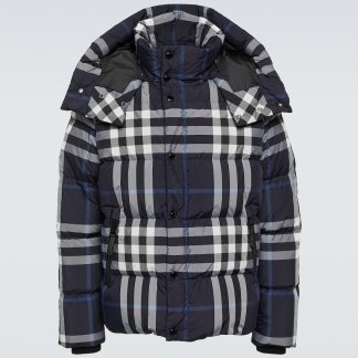 wholesale designer Burberry Burberry Check down jacket in multicoloured