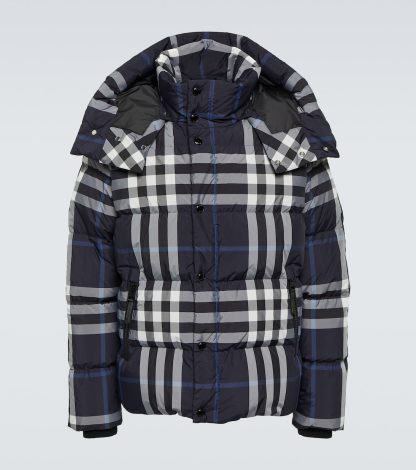 wholesale designer Burberry Burberry Check down jacket in multicoloured