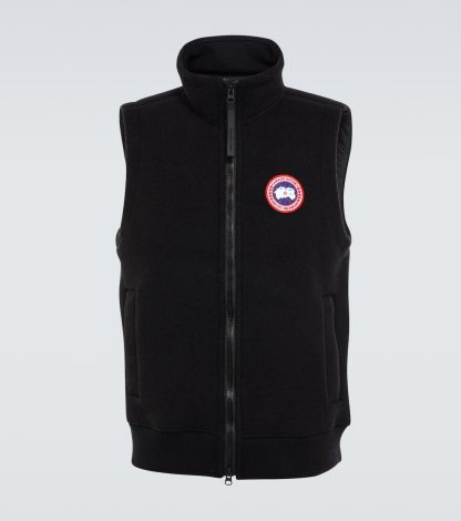 wholesale designer Canada Goose Mersey fleece vest in black