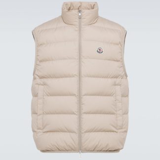 wholesale designer Moncler Contrin down vest in beige