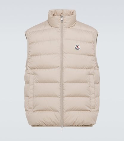 wholesale designer Moncler Contrin down vest in beige