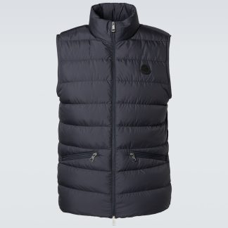 wholesale designer Moncler Treompan down vest in blue