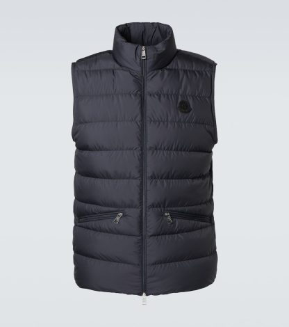 wholesale designer Moncler Treompan down vest in blue