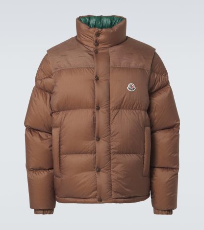 wholesale designer Moncler Verone reversible down jacket in brown