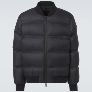 wholesale designer Moncler Vioz quilted down bomber jacket in black